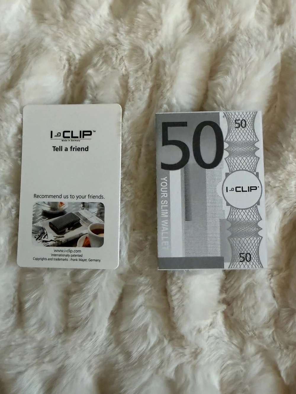 I-CLIP Slim Money Clip Wallet in Black Leather with Silver Frame